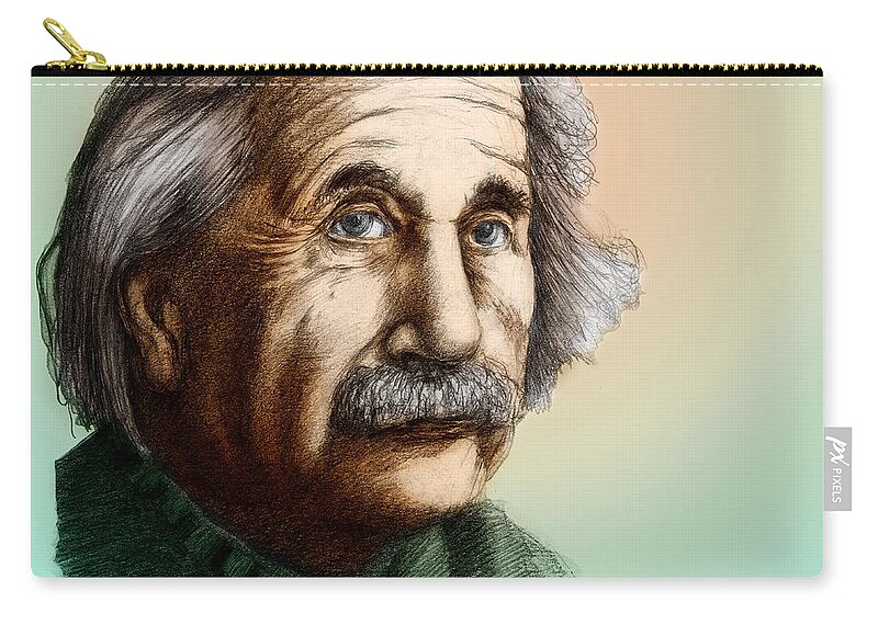 Science Zip Pouch featuring the photograph Albert Einstein, German-american by Spencer Sutton