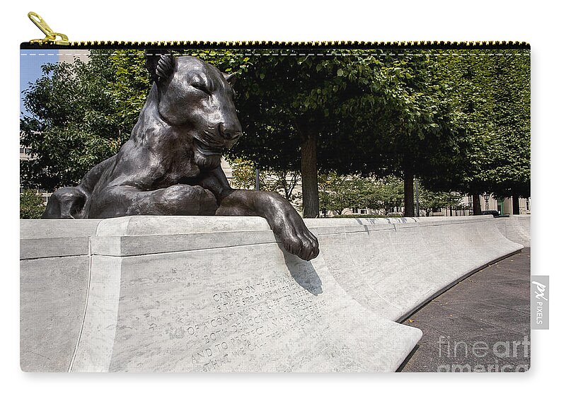 Commemorate Zip Pouch featuring the photograph At the National Law Enforcement Officers Memorial in Washington DC #2 by William Kuta