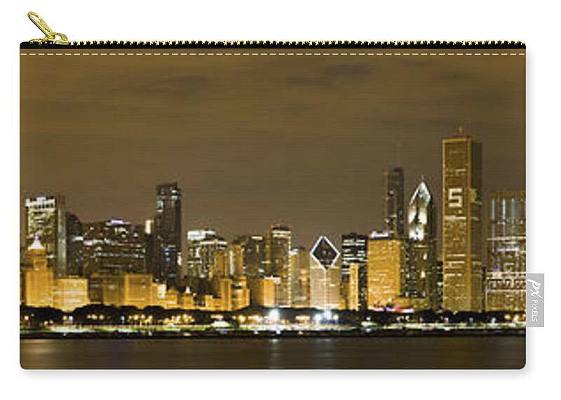 Chicago Skyline Carry-all Pouch featuring the photograph Chicago Skyline at Night by Sebastian Musial