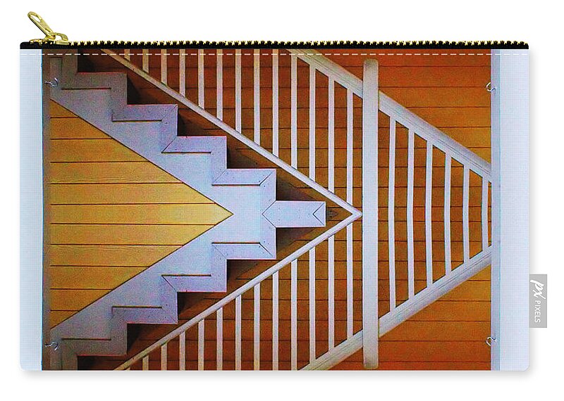 Stairs Zip Pouch featuring the photograph Distorted Stairs #4 by Farol Tomson