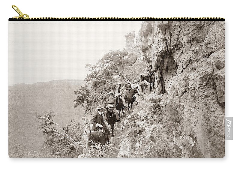 1906 Zip Pouch featuring the photograph Grand Canyon Sightseers #4 by Granger