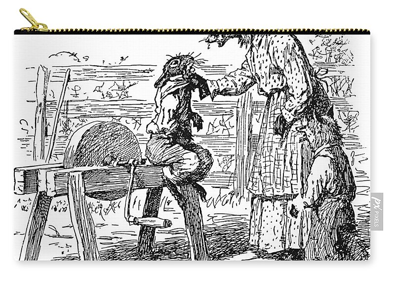 1895 Zip Pouch featuring the drawing Harris Uncle Remus, 1895 #2 by Arthur Burdett Frost