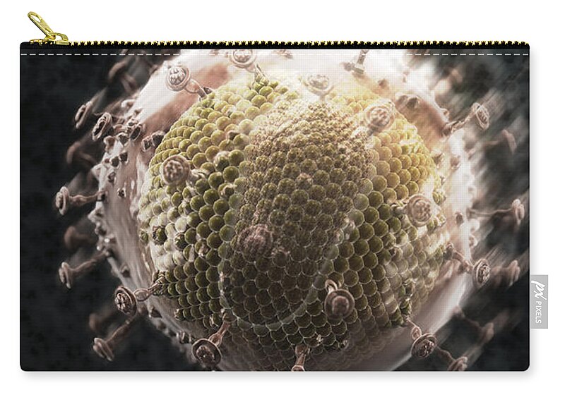 Sick Zip Pouch featuring the photograph Hiv #4 by Science Picture Co