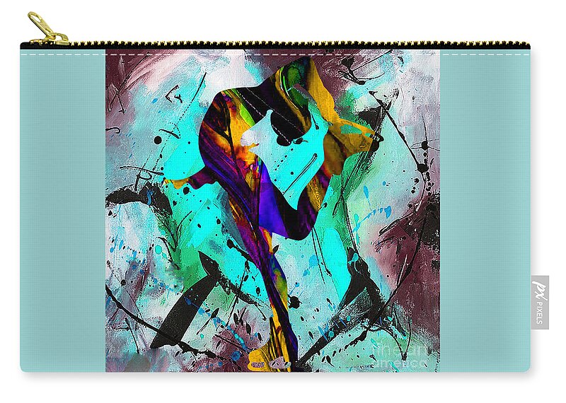 Ice Skater Zip Pouch featuring the mixed media Ice Skating #1 by Marvin Blaine