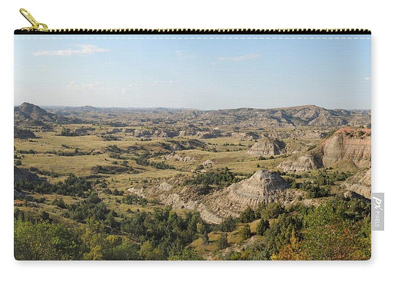 North Dakota Zip Pouch featuring the photograph North Dakota Vista TRNP #3 by Andrew Chambers