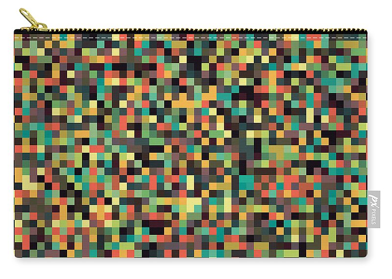 Abstract Zip Pouch featuring the digital art Retro Pixel Art #4 by Mike Taylor