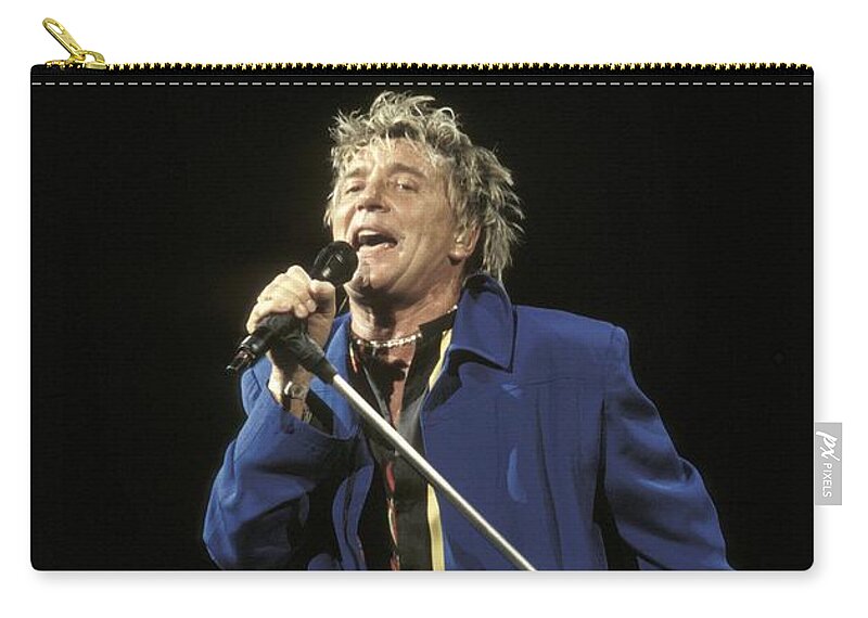 Performing Zip Pouch featuring the photograph Rod Stewart #2 by Concert Photos