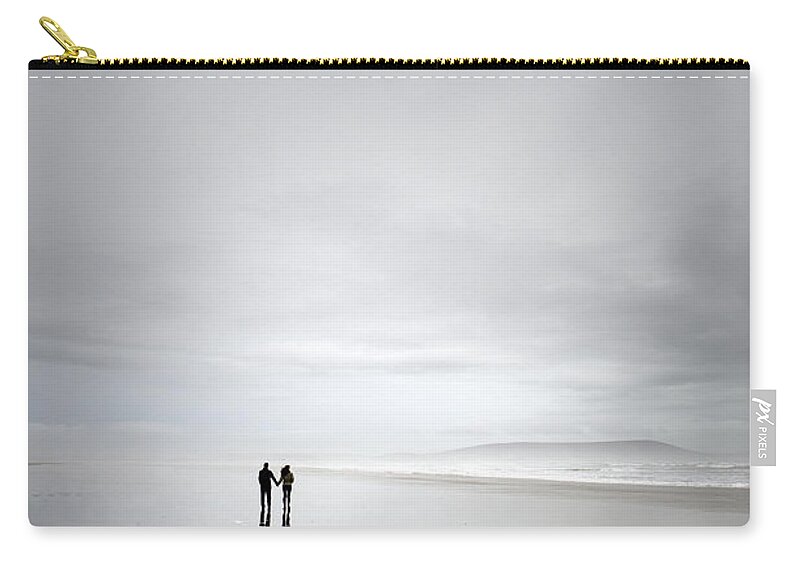 Couple Zip Pouch featuring the photograph Romantic Walk On The Beach #4 by Lee Avison