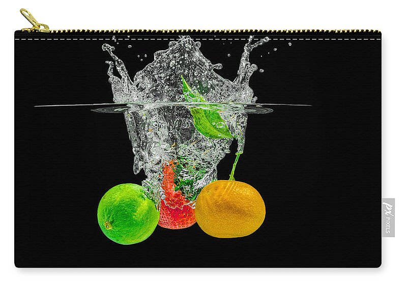 Berry Zip Pouch featuring the photograph Splashing Fruits #4 by Peter Lakomy