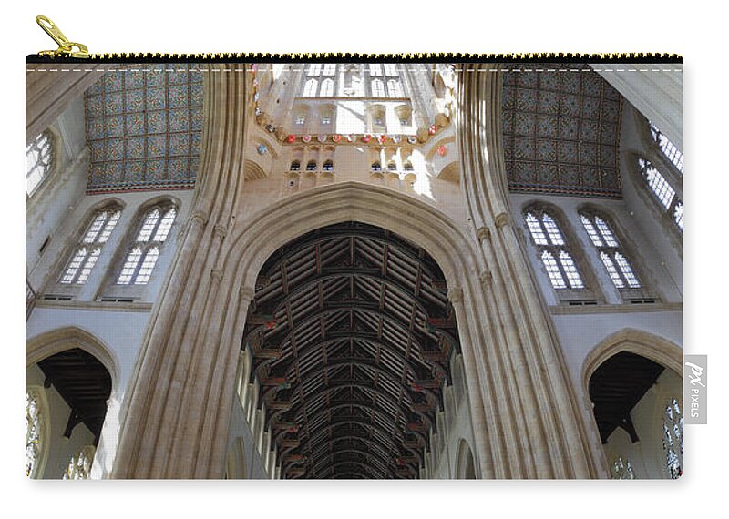 Fisheye Zip Pouch featuring the photograph St Edmundsbury Cathedral #4 by Nicholas Burningham