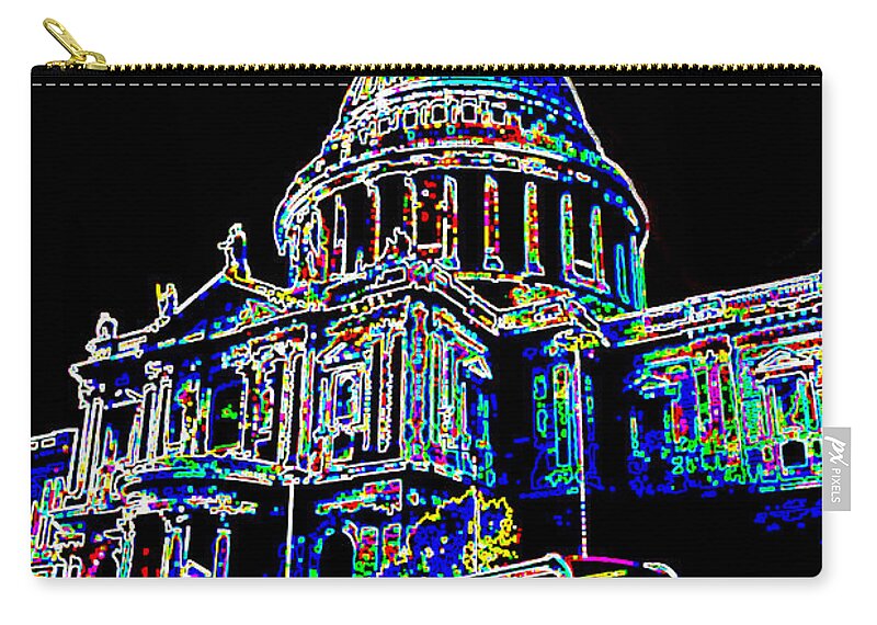 St Pauls Zip Pouch featuring the digital art St Pauls Cathedral London Art #4 by David Pyatt