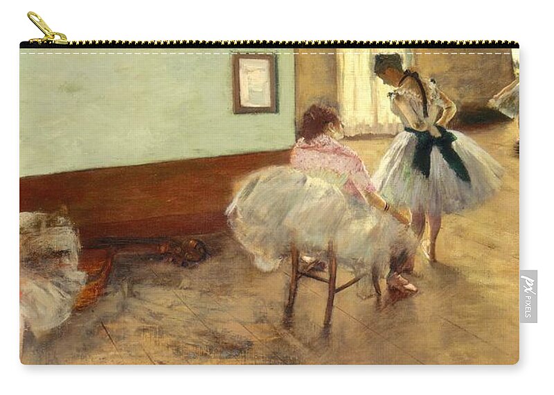 Degas Zip Pouch featuring the painting The Dance Lesson #4 by Edgar Degas