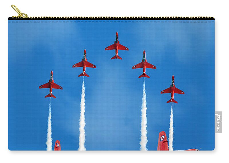 The Red Arrows Zip Pouch featuring the digital art The Red Arrows by Airpower Art