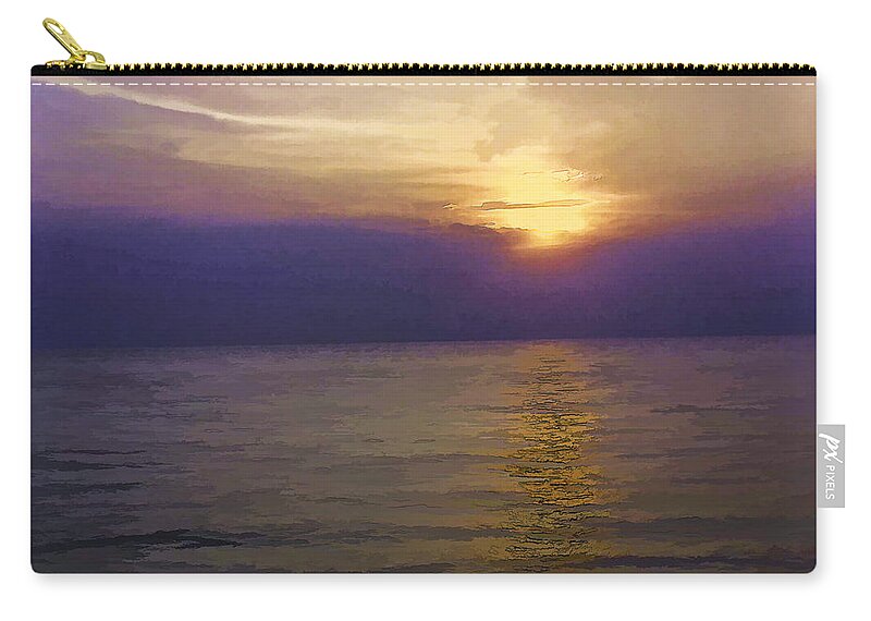 Arabian Sea Zip Pouch featuring the digital art View of sunset through clouds #4 by Ashish Agarwal