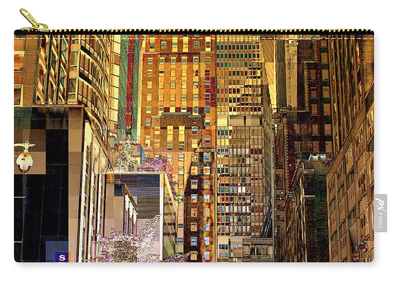 Metlife Building Zip Pouch featuring the photograph 45th Street Redux by Miriam Danar