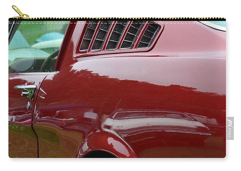 Red Zip Pouch featuring the photograph Classic Mustang by Dean Ferreira