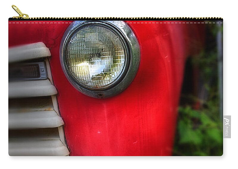 1949 Chevy Truck Zip Pouch featuring the photograph 49 Chevy Headlight by Jerry Fornarotto