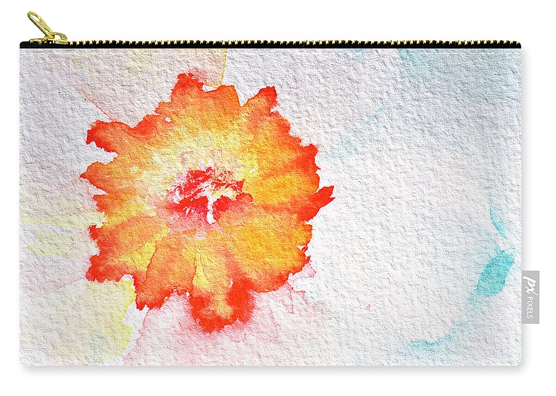 Art Zip Pouch featuring the photograph Abstract Watercolour Flowers #5 by Kathy Collins