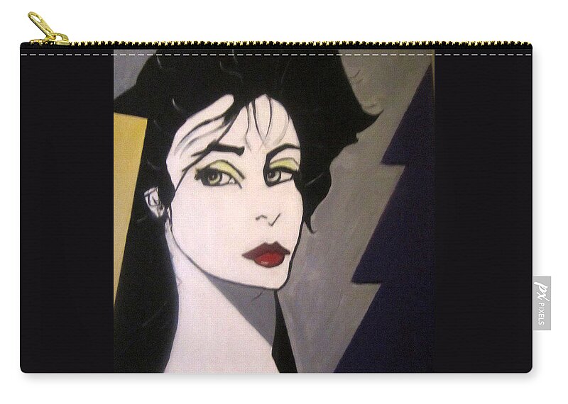 Art Deco Zip Pouch featuring the painting Art Deco #7 by Nora Shepley