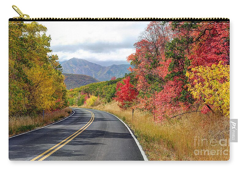 Utah Zip Pouch featuring the photograph Autumn Drive through East Canyon - Utah #5 by Gary Whitton
