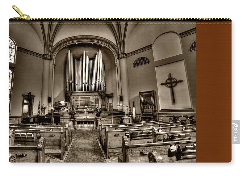 Mn Church Zip Pouch featuring the photograph Central Presbyterian Church #3 by Amanda Stadther