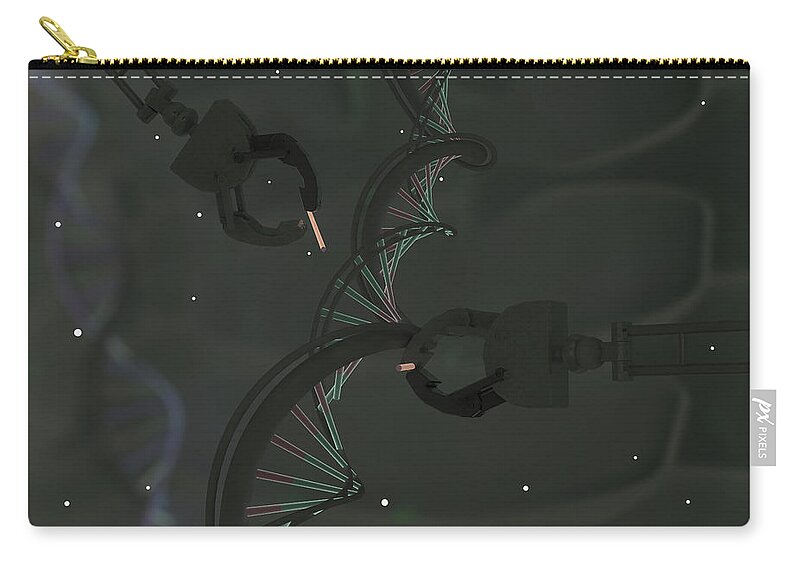 Adenine Zip Pouch featuring the photograph Genetic Engineering, Conceptual #5 by Ella Marus Studio