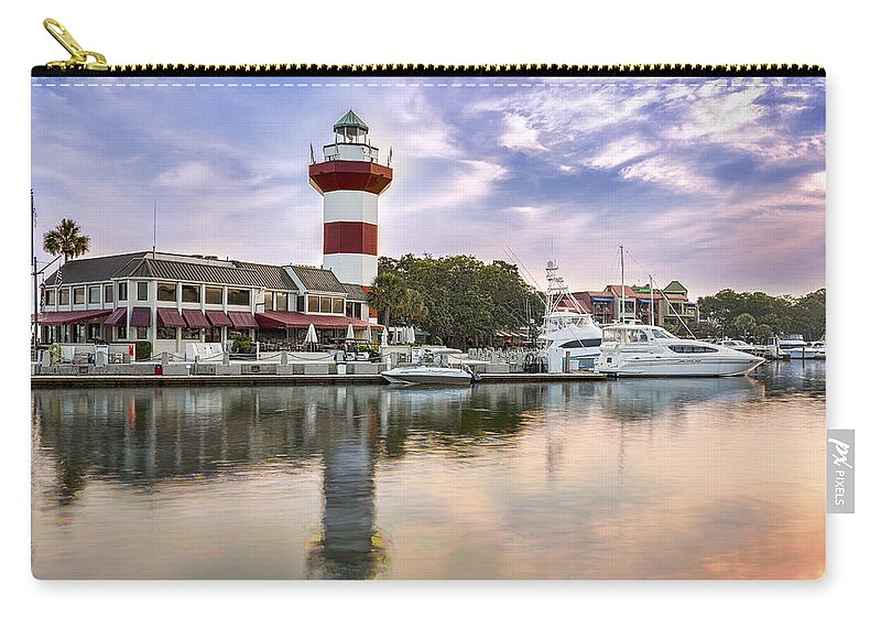 America Zip Pouch featuring the photograph Lighthouse on Hilton Head Island #5 by Peter Lakomy