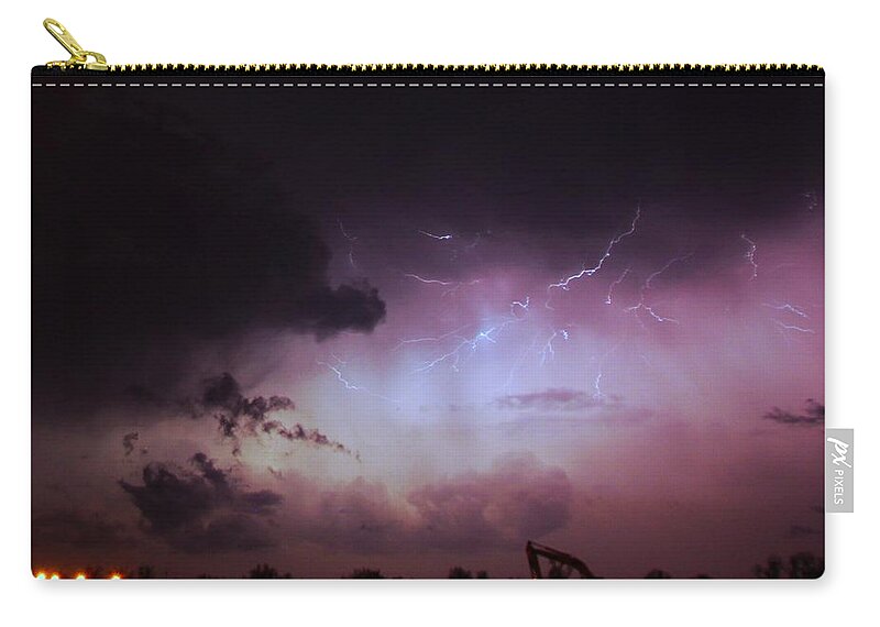 Stormscape Zip Pouch featuring the photograph Our 1st Severe Thunderstorms in South Central Nebraska #3 by NebraskaSC