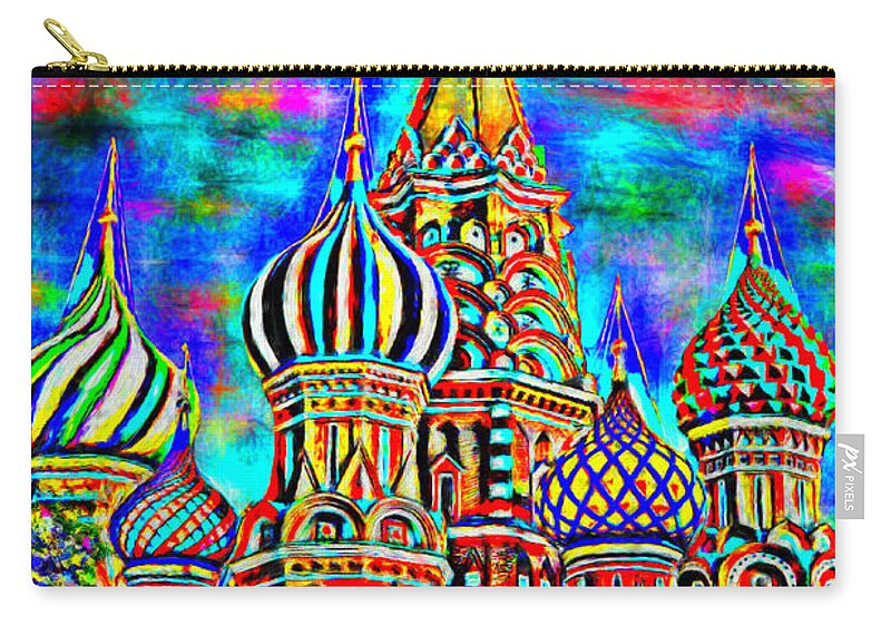 Church Zip Pouch featuring the painting Rainbow Temple #5 by Bruce Nutting