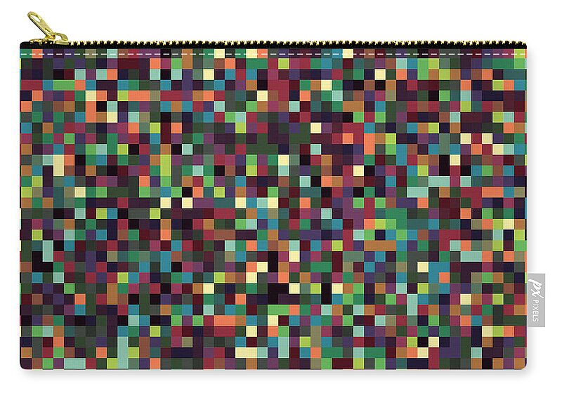 Abstract Zip Pouch featuring the digital art Retro Pixel Art #5 by Mike Taylor