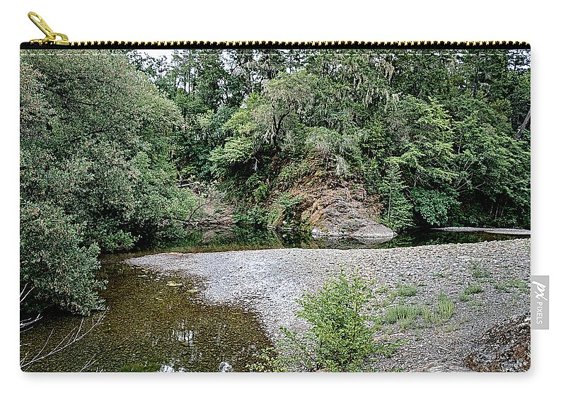 Navarro River Zip Pouch featuring the photograph Down by the River by Betty Depee