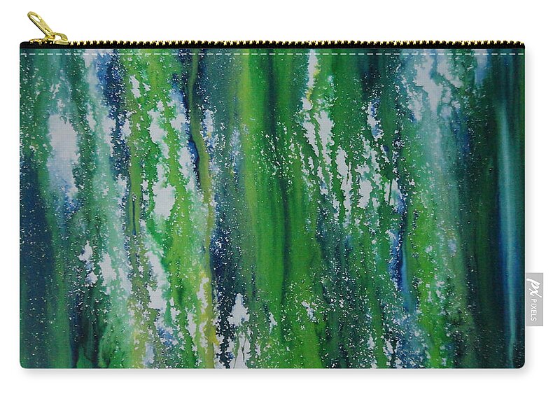 Art Zip Pouch featuring the painting Bush of Dooars by Tamal Sen Sharma