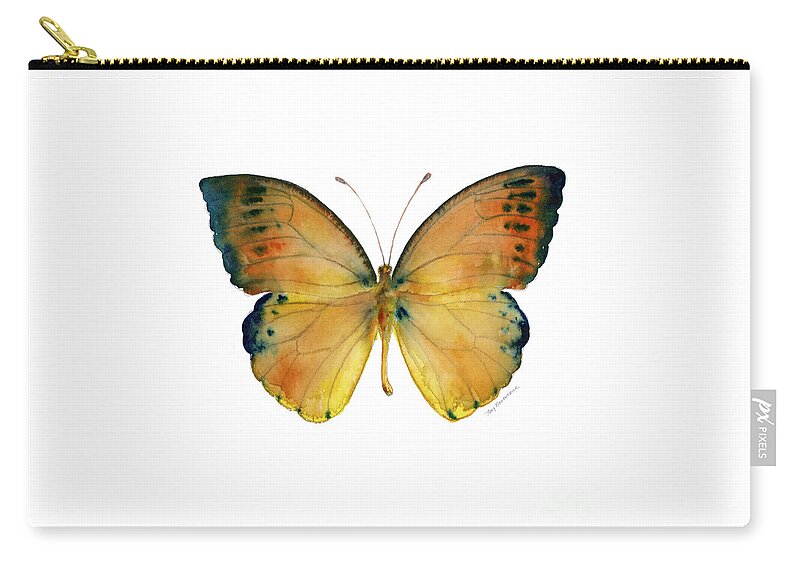 Leucippe Zip Pouch featuring the painting 53 Leucippe Detanii Butterfly by Amy Kirkpatrick