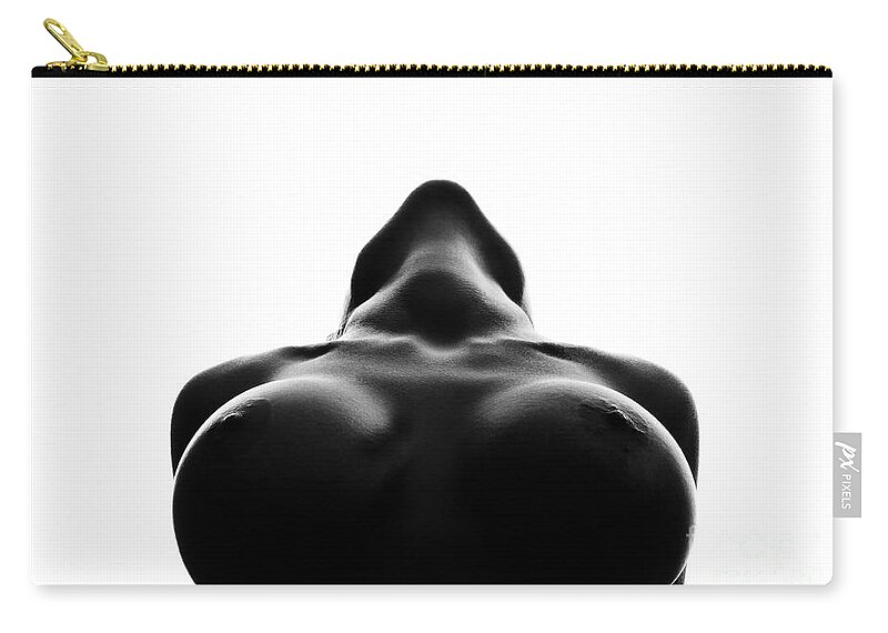 Naked Zip Pouch featuring the photograph Black And White Nude #7 by Gunnar Orn Arnason