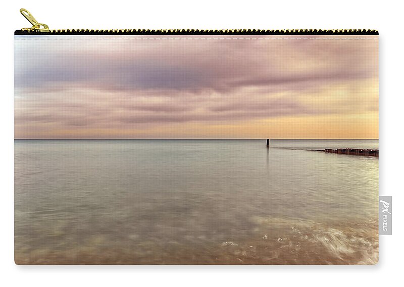 Lake Michigan Carry-all Pouch featuring the photograph Breakwater by Peter Lakomy