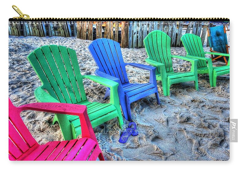 Alabama Zip Pouch featuring the digital art 6 Chairs by Michael Thomas