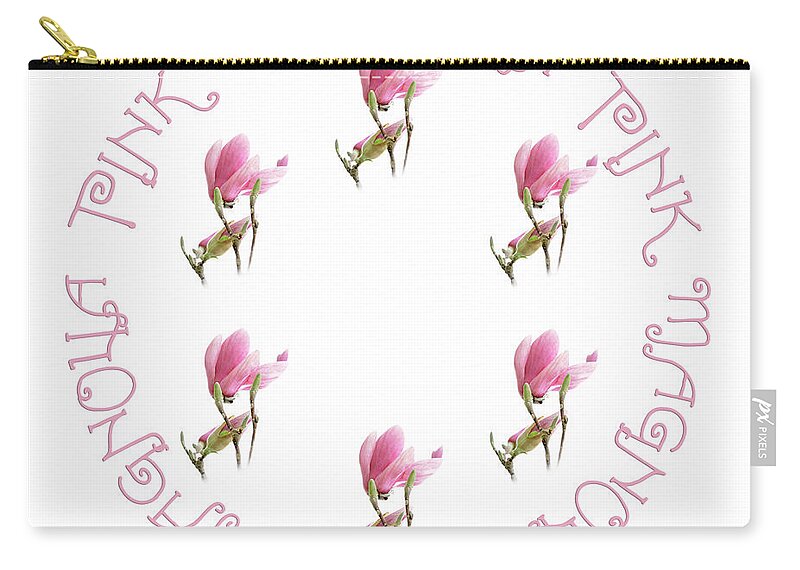 Andee Design Magnolia Zip Pouch featuring the photograph 6 Dancing Pink Magnolias Square 2 by Andee Design