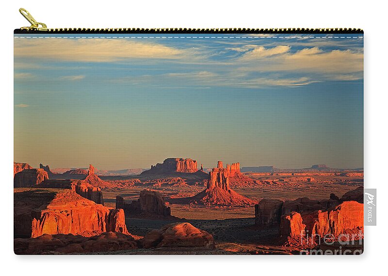 Arizona Zip Pouch featuring the photograph Hunts Mesa Sunrise #6 by Fred Stearns