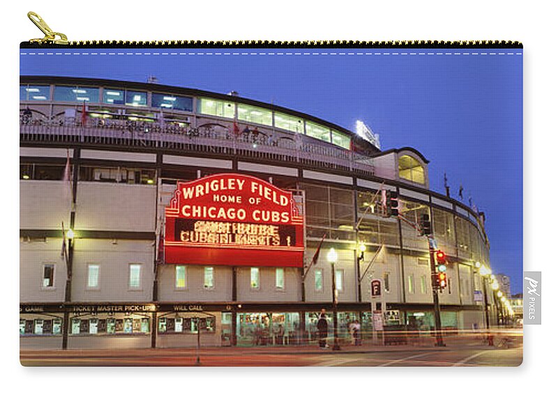 Photography Zip Pouch featuring the photograph Usa, Illinois, Chicago, Cubs, Baseball #6 by Panoramic Images