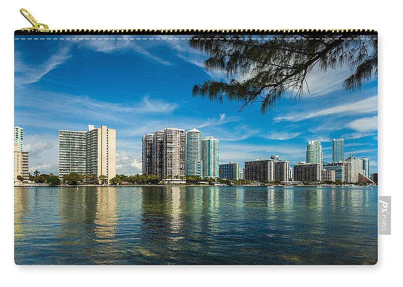 Architecture Zip Pouch featuring the photograph Miami Skyline #7 by Raul Rodriguez