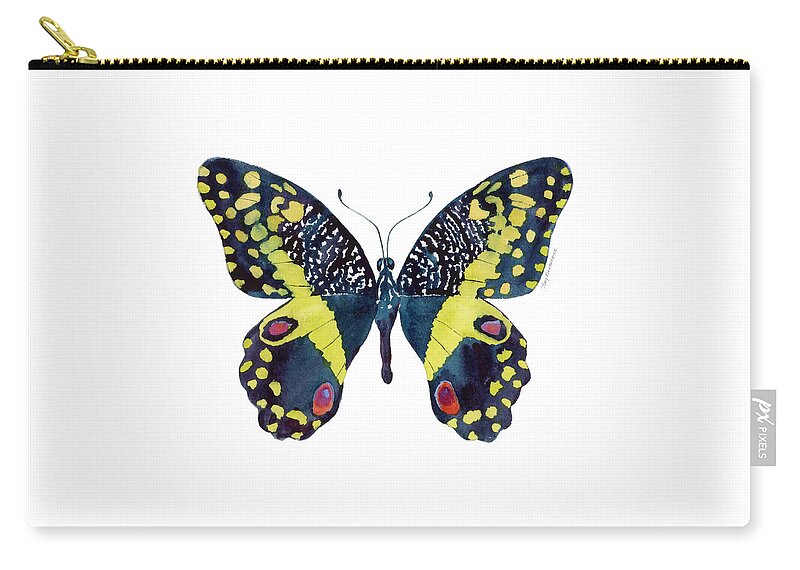 African Citrus Butterfly Zip Pouch featuring the painting 73 Citrus Butterfly by Amy Kirkpatrick