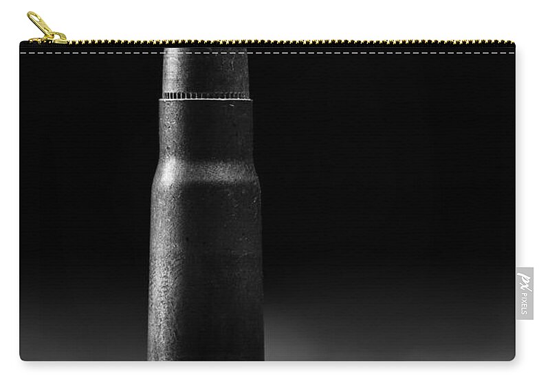 Andrew Pacheco Zip Pouch featuring the photograph 7.62 x 39mm Black and White #762 by Andrew Pacheco