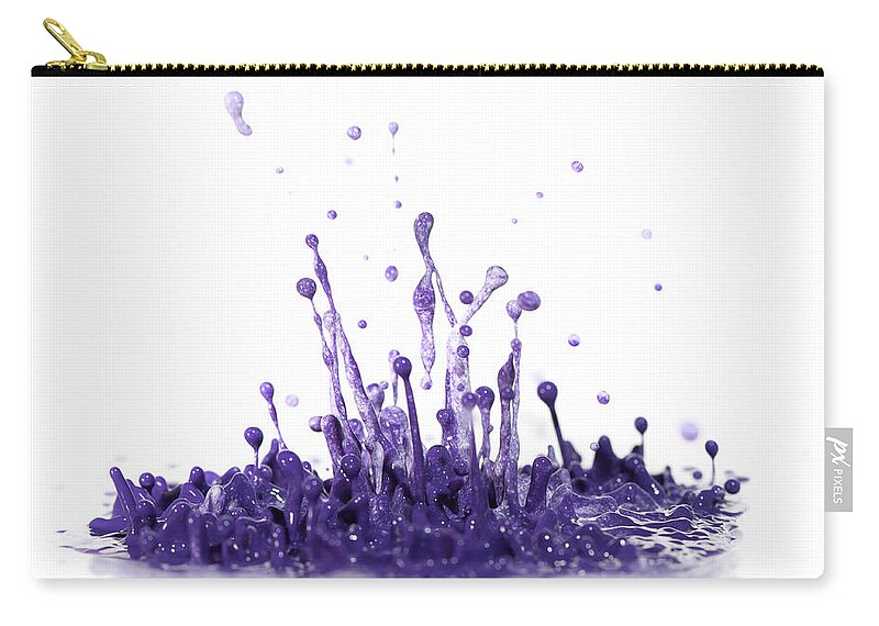 White Background Zip Pouch featuring the photograph Dancing Paint #8 by Paula Daniëlse