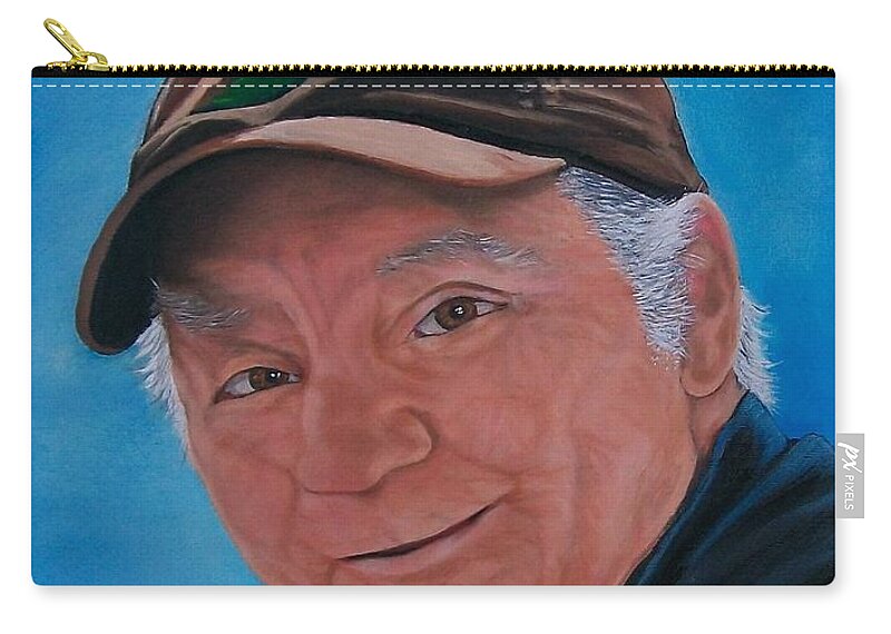 Portrait Zip Pouch featuring the painting 88 Yrs. Young by Sharon Duguay