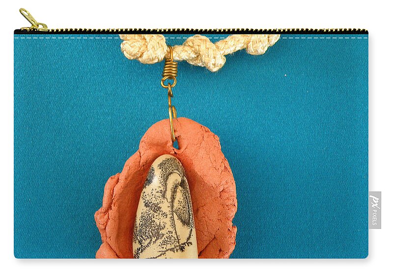 Augusta Stylianou Zip Pouch featuring the jewelry Aphrodite Gamelioi Necklace #7 by Augusta Stylianou