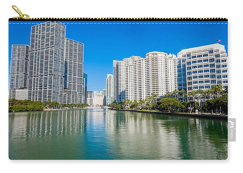 Architecture Zip Pouch featuring the photograph Downtown Miami #9 by Raul Rodriguez