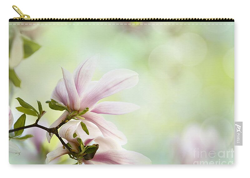 Magnolia Carry-all Pouch featuring the photograph Magnolia Flowers by Nailia Schwarz
