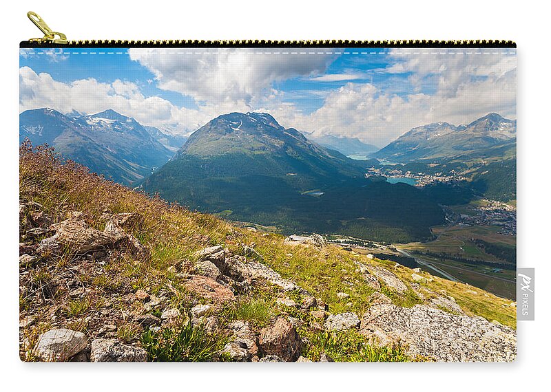 Bavarian Zip Pouch featuring the photograph Swiss Mountains #9 by Raul Rodriguez