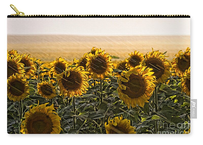 Flowers Zip Pouch featuring the photograph A Chance of Showers by Jim Garrison