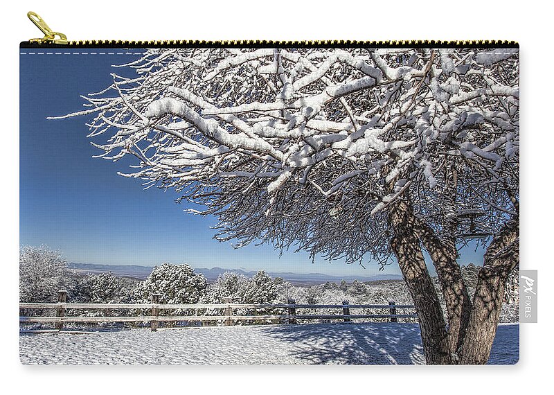 Snow Zip Pouch featuring the photograph A Crisp Winter Day by Diana Powell